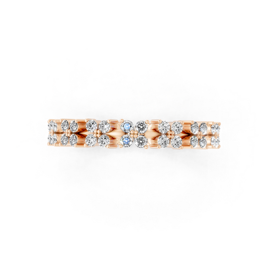 Floréa Radiant Eternity Band in Rose Gold Tone with White Floral Stone Brilliance