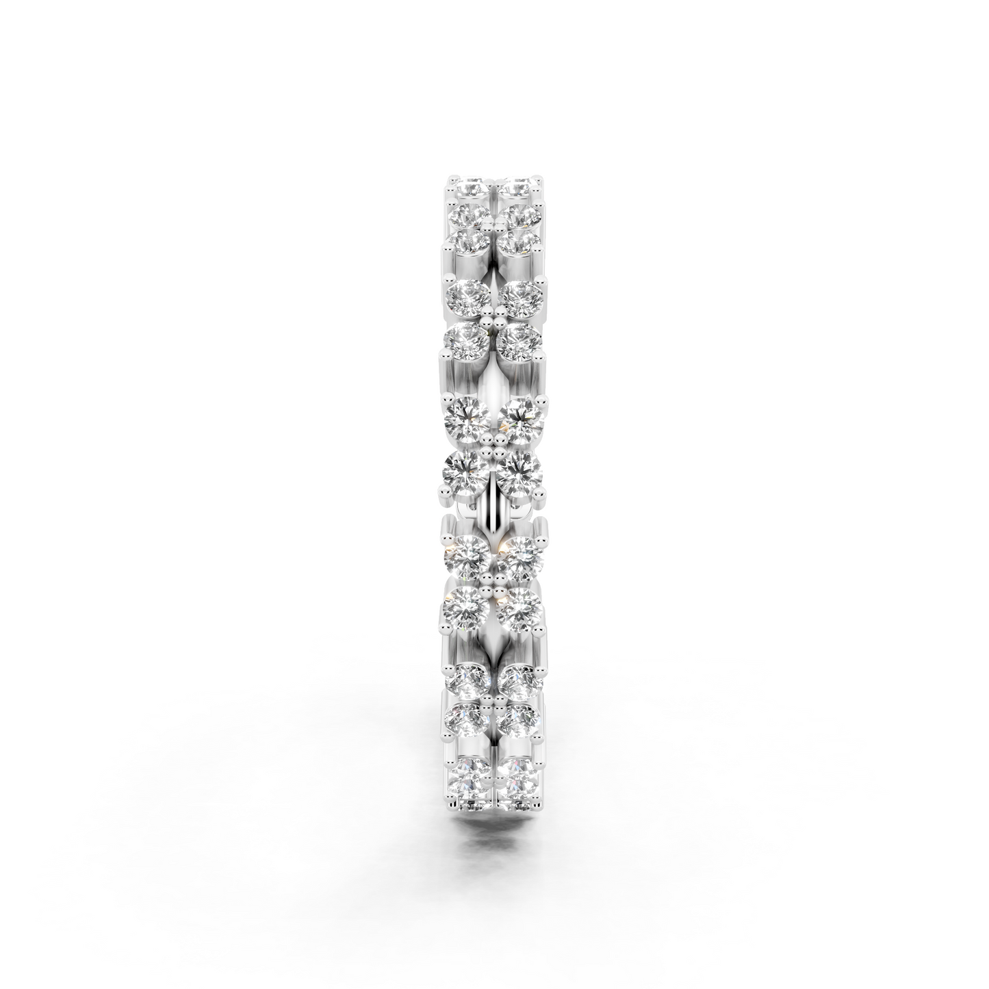 Floréa Radiant Eternity Band in White  Gold Tone with White Floral Stone Brilliance