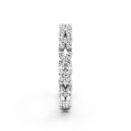 Floréa Radiant Eternity Band in White  Gold Tone with White Floral Stone Brilliance