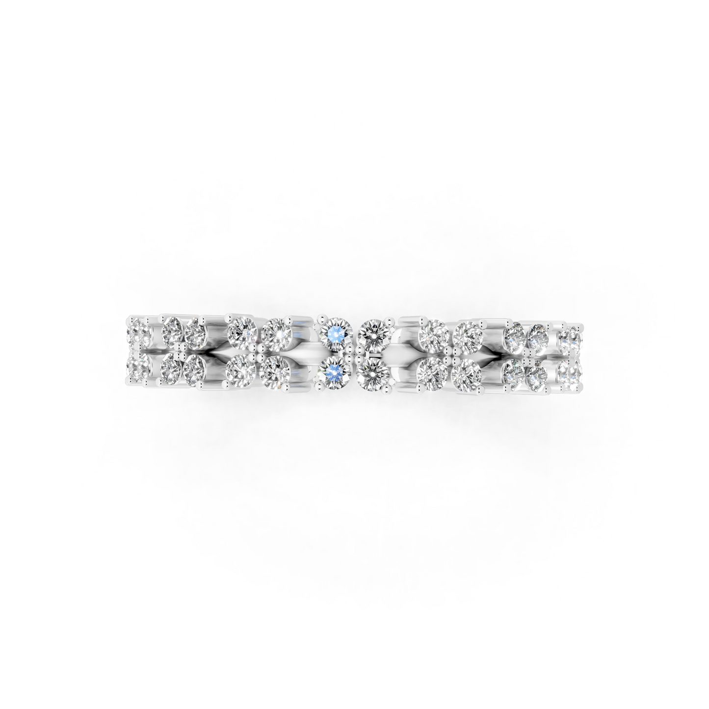 Floréa Radiant Eternity Band in White  Gold Tone with White Floral Stone Brilliance