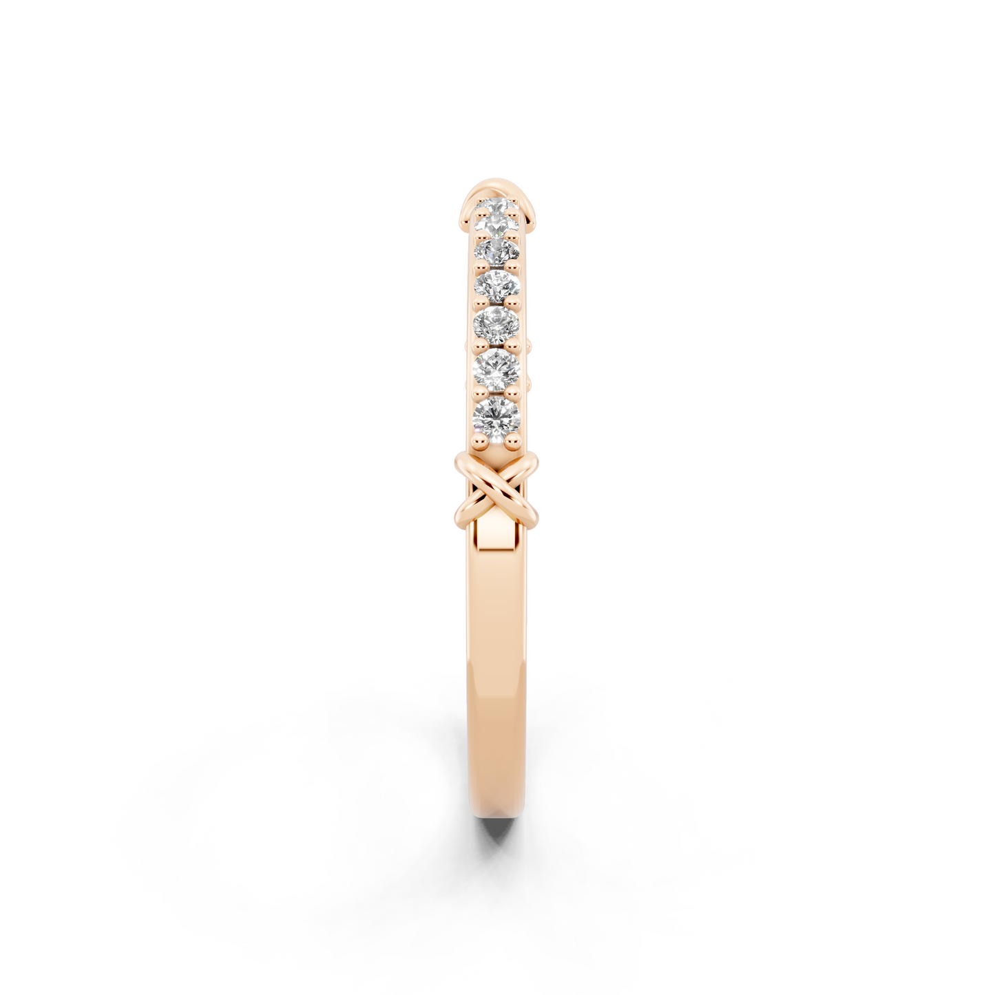 Aveline Kissline Pave Band in Rose Gold Tone with White Stone Brilliance