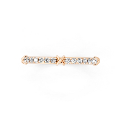 Aveline Kissline Pave Band in Rose Gold Tone with White Stone Brilliance