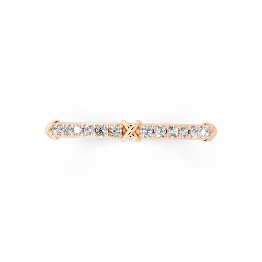 Aveline Kissline Pave Band in Rose Gold Tone with White Stone Brilliance