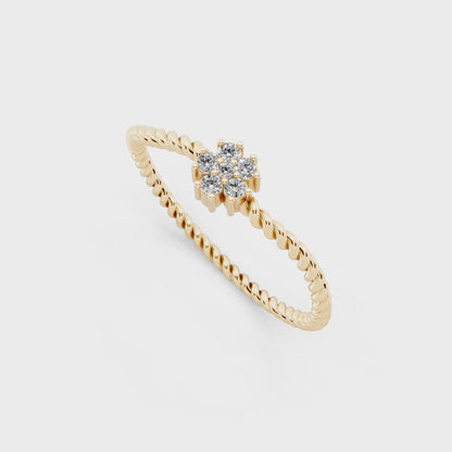 Radiance Gold Tone  Lab Grown Diamond-Like Statement Ring - Modern Elegant Design