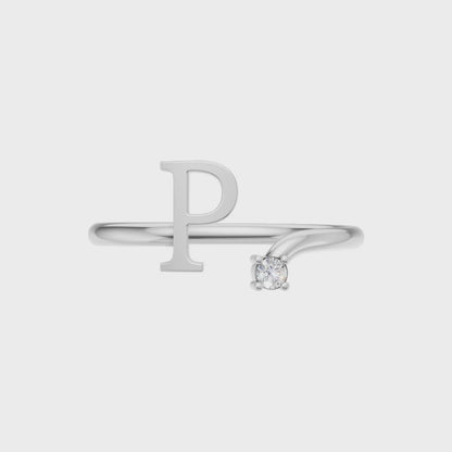 Personalized Initial Diamond Ring – P