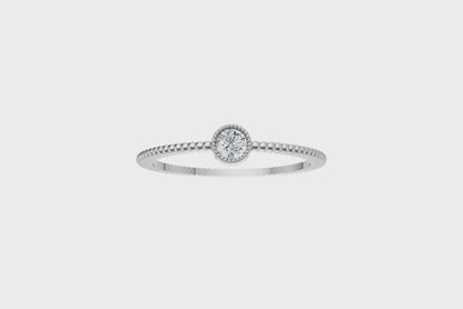 Celeste Beaded Solitaire Diamond Ring