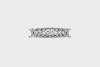 Celestia Diamond Beaded Band Ring