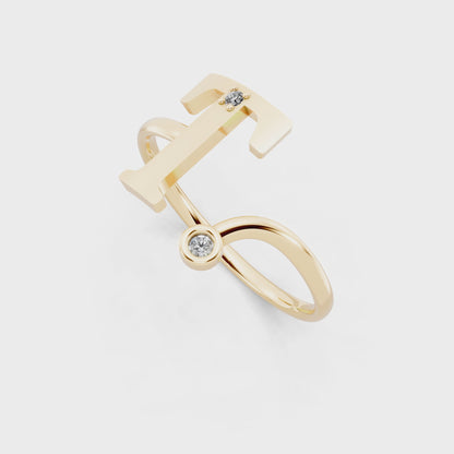 Geometric T-Bar Open Ring with Elegant White Stone Detail