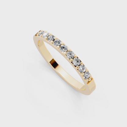 Elegant Half-Eternity Inspired Stone Band Ring for Everyday Luxury