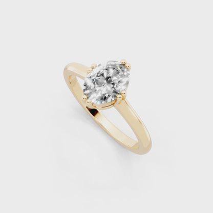 Elegant Pear Center-Stone Ring with Tapered Polished Band