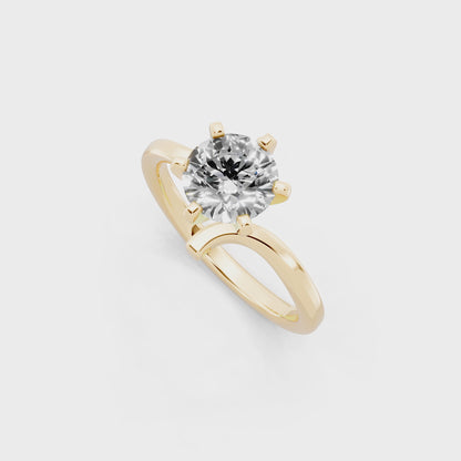 Contemporary crossover solitaire Ring