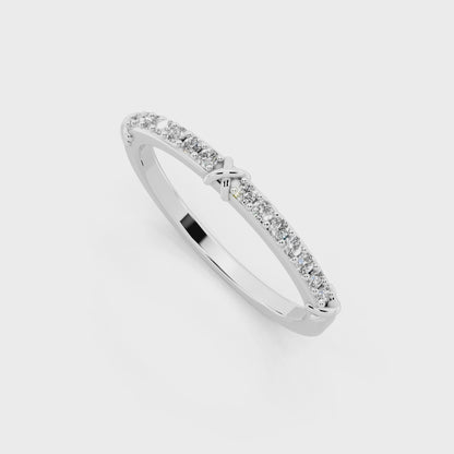 Aveline Kissline Pave Band in White Gold Tone with White Stone Brilliance