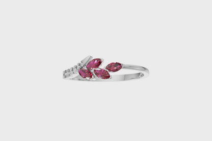 Crimson Bloom Ruby Diamond Ring