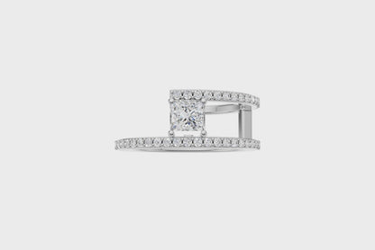 Aurora Princess-Cut Diamond Wrap Ring