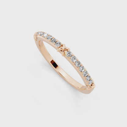 Aveline Kissline Pave Band in Rose Gold Tone with White Stone Brilliance