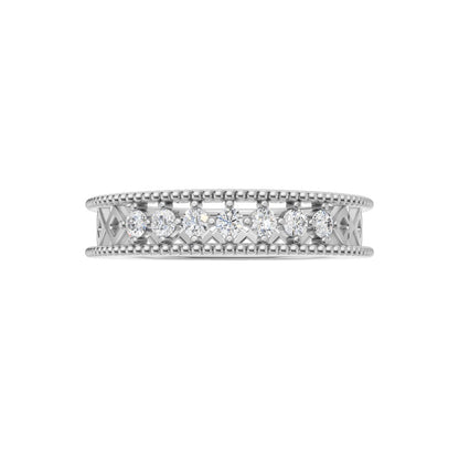 Celestia Diamond Beaded Band Ring
