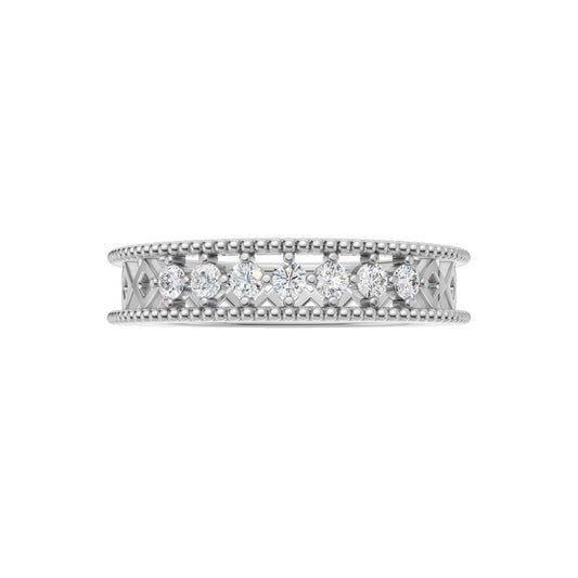 Celestia Diamond Beaded Band Ring