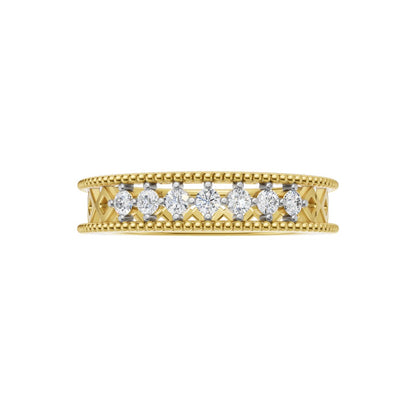 Celestia Diamond Beaded Band Ring