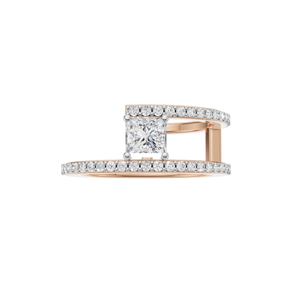 Aurora Princess-Cut Diamond Wrap Ring