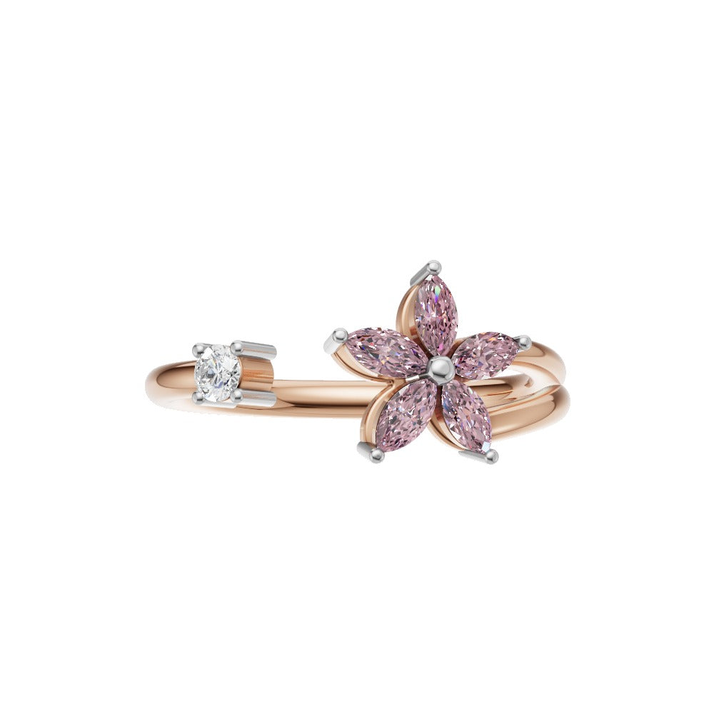Blossom Pink Sapphire Floral Ring