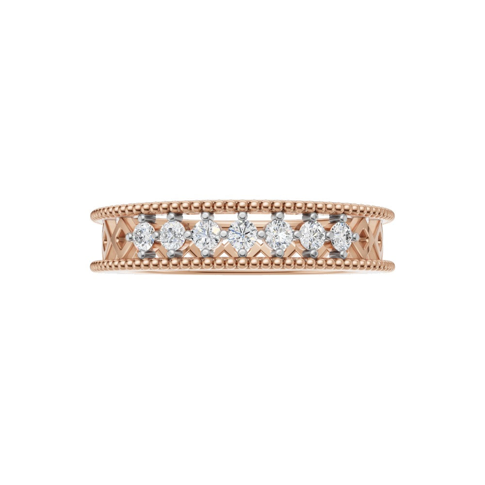 Celestia Diamond Beaded Band Ring