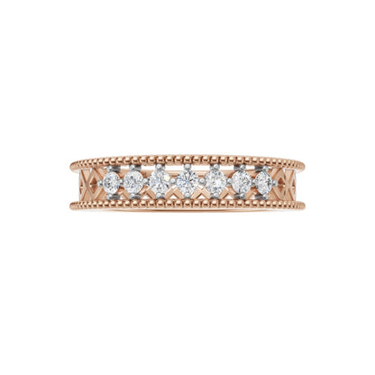 Celestia Diamond Beaded Band Ring