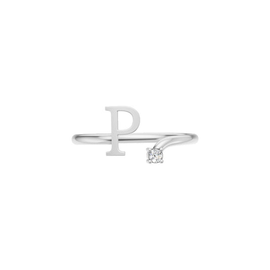 Personalized Initial Diamond Ring – P