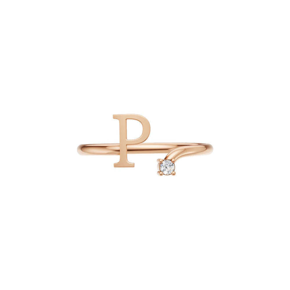 Personalized Initial Diamond Ring – P