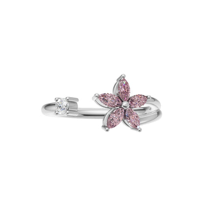 Blossom Pink Sapphire Floral Ring